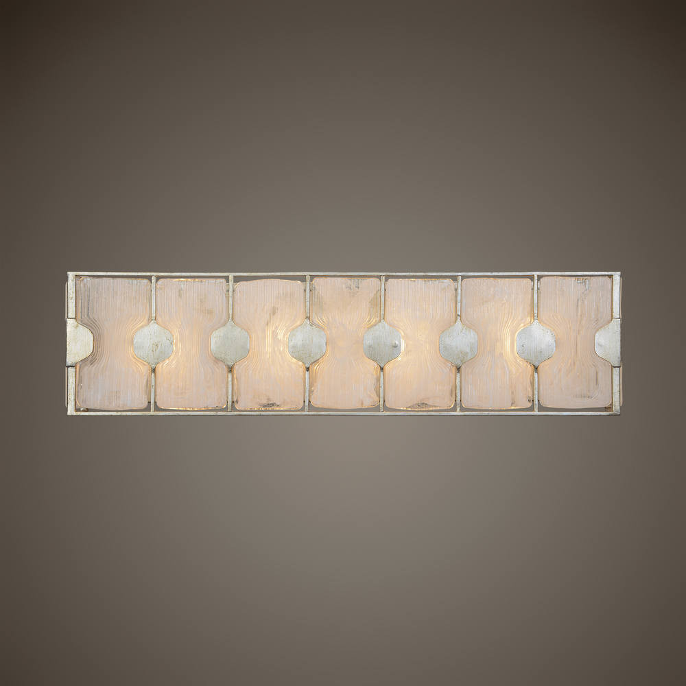 Rene 4 Light Swirl Glass Vanity - Size: 18H x 69W x 11D (cm) - Contemporary style